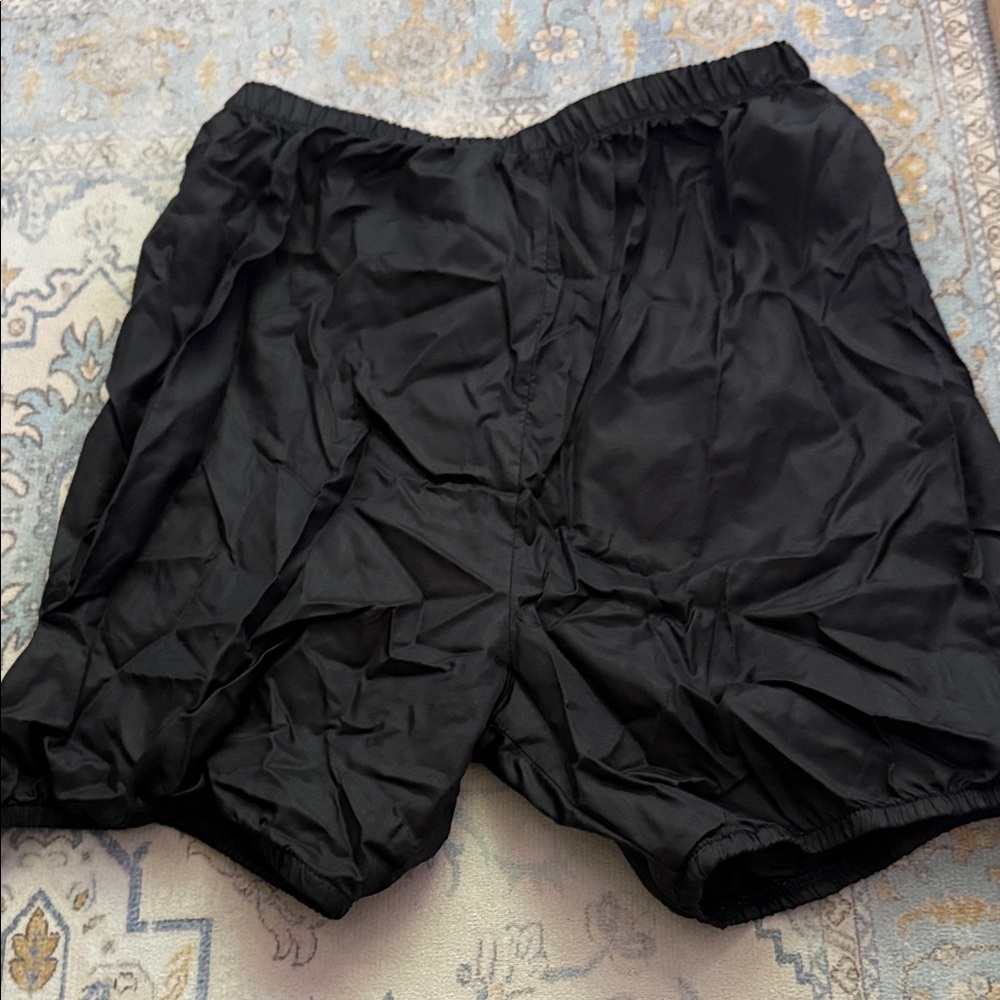 Black trash bag shorts